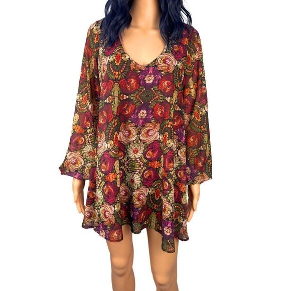 Show Me Your Mumu Donna Michelle Wild Jewels Floral Print Boho Mini Dress XS - Picture 4 of 7